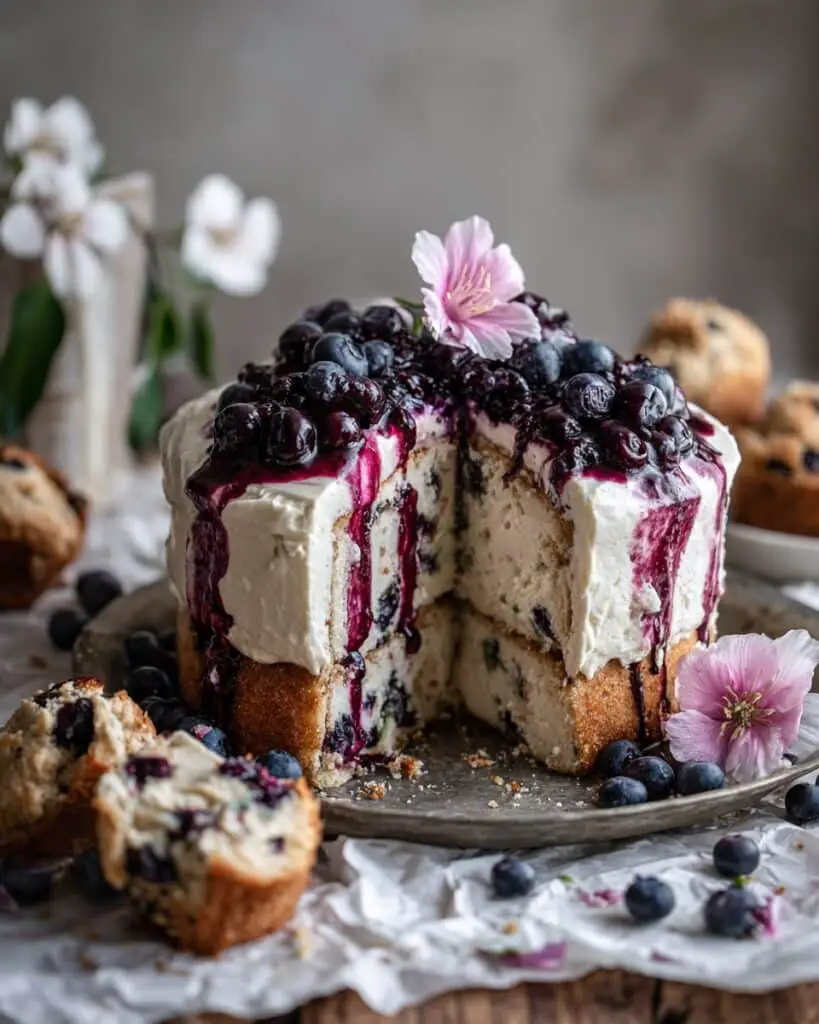 Blueberry Muffin Ice Cream Cake Recipe