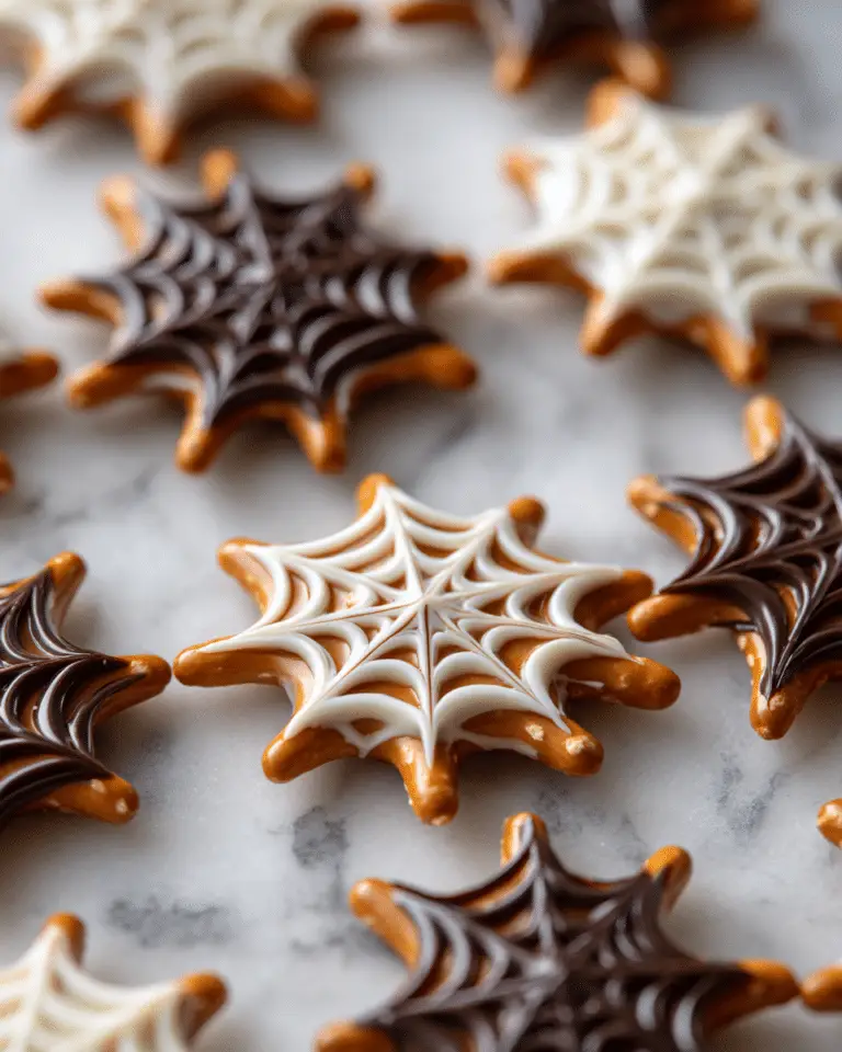 Halloween Chocolate Pretzel Spider Webs Recipe