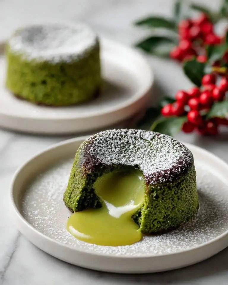 Healthier Matcha Lava Cakes with Vanilla Recipe