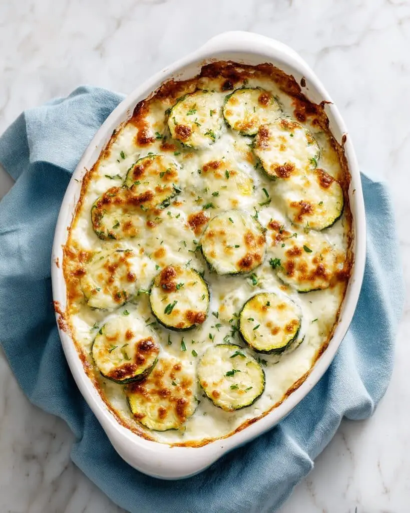 Cheesy Scalloped Zucchini Recipe