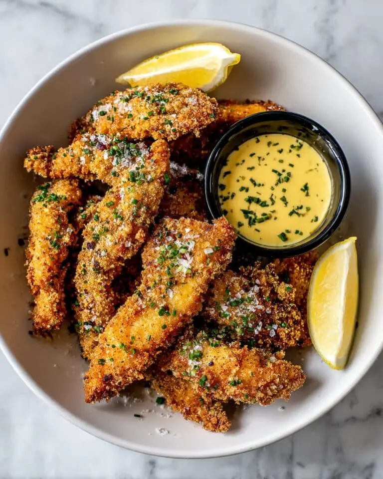 Golden Crunchy Chicken Tenders with Creamy Honey Mustard Dip Recipe