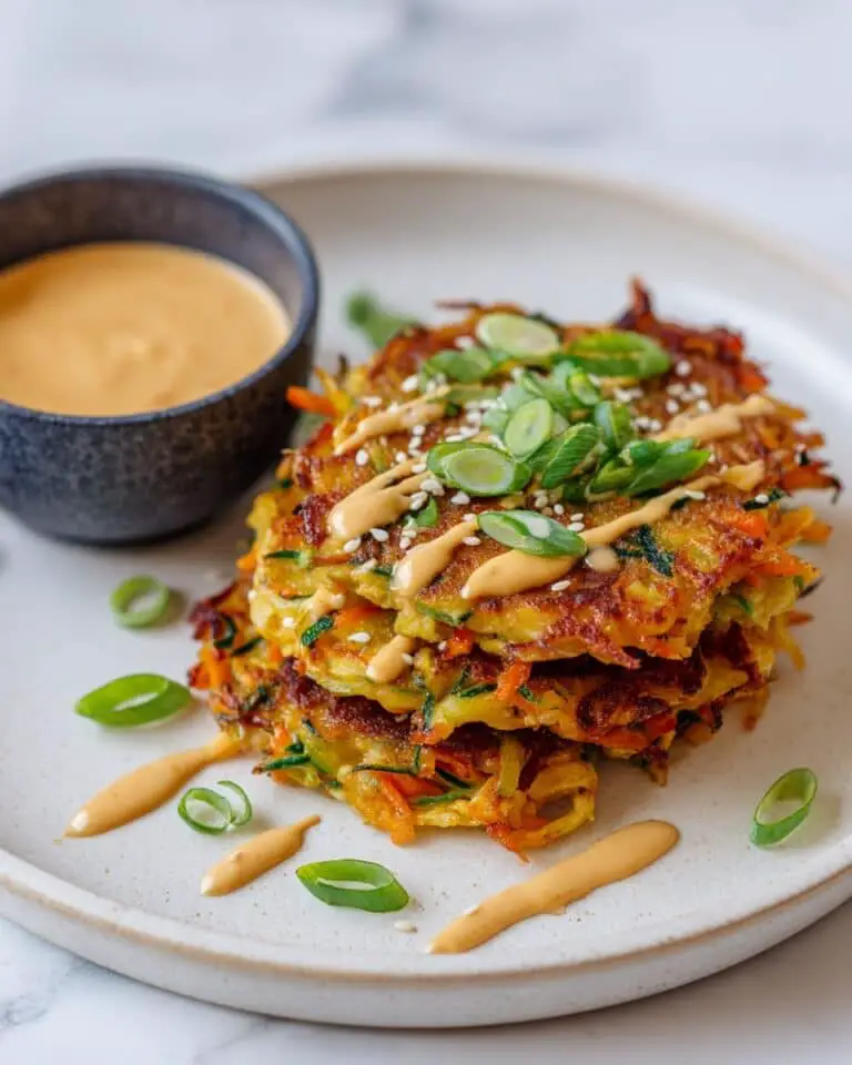 Savory Cabbage & Carrot Pancakes with Spicy Mayo Recipe