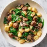 Creamy Italian Gnocchi with Sausage, Mushrooms, and Spinach Recipe