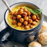 No-Cream Celery Soup with Crispy Chickpeas Recipe